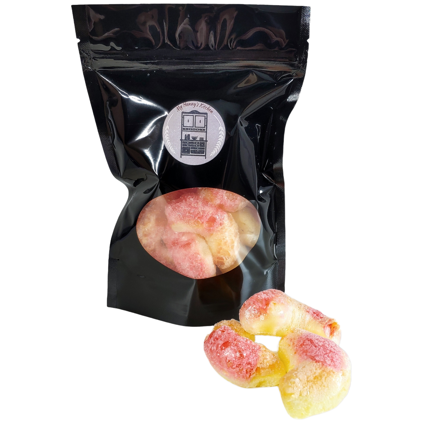 Peach Rings Freeze Dried Candy packaging front view