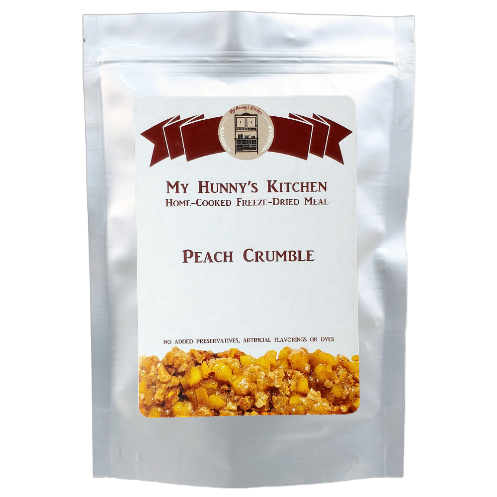 Peach Crumble Freeze Dried Dessert packaging front view