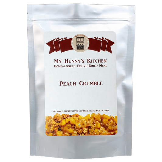 Peach Crumble Freeze Dried Dessert packaging front view