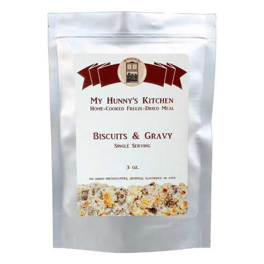 Biscuits and Gravy Freeze Dried Meal packaging front view