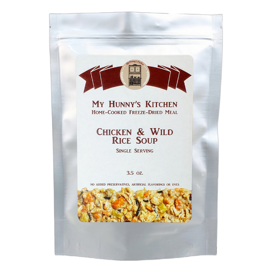 Chicken and Wild Rice Soup Freeze Dried Meal packaging front view
