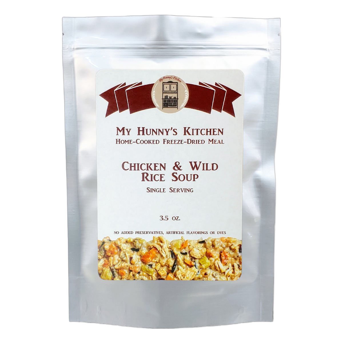 Chicken and Wild Rice Soup Freeze Dried Meal packaging front view