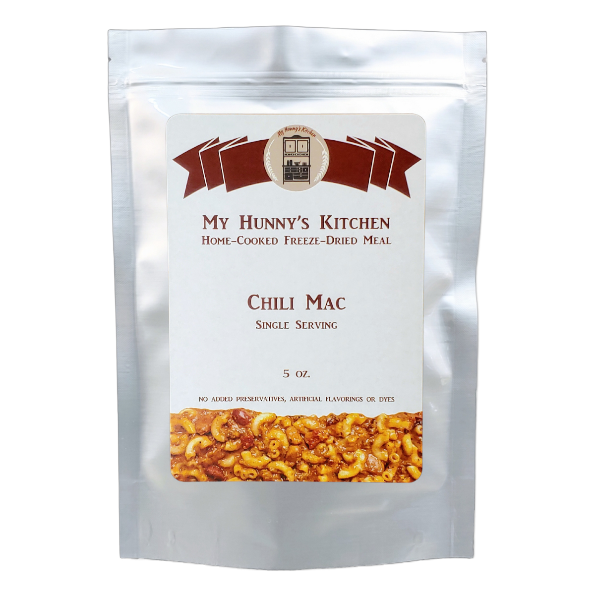 Chili Mac Freeze Dried Meal packaging front view