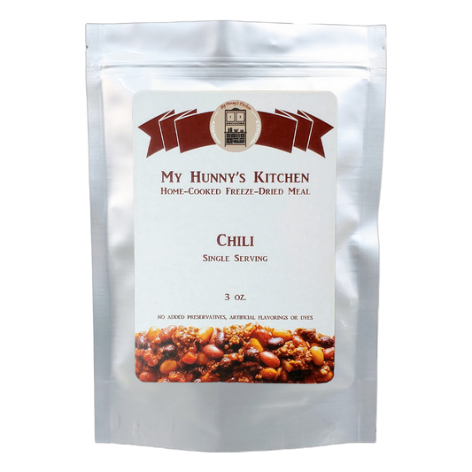 Chili Freeze Dried Meal packaging front view