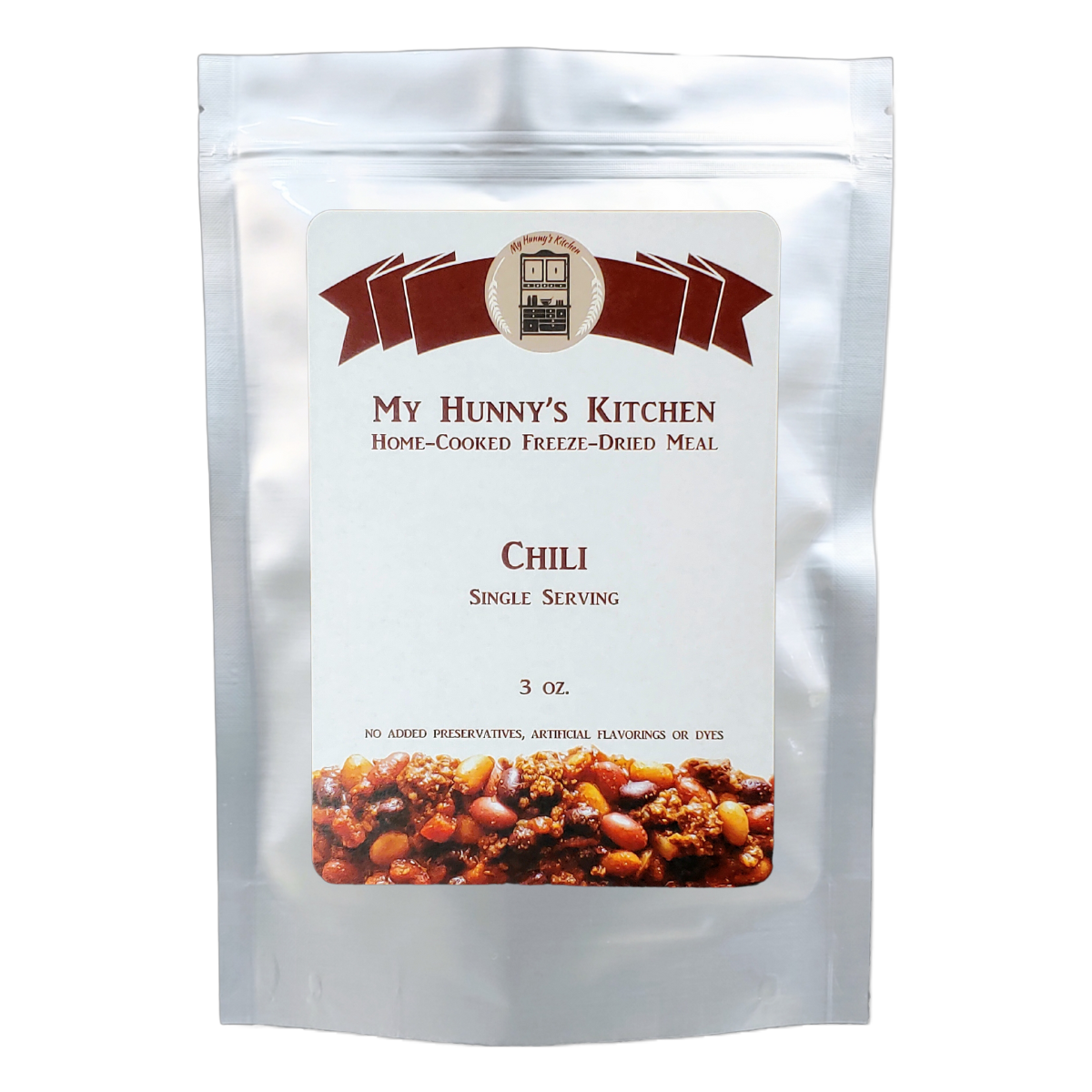 Chili Freeze Dried Meal packaging front view