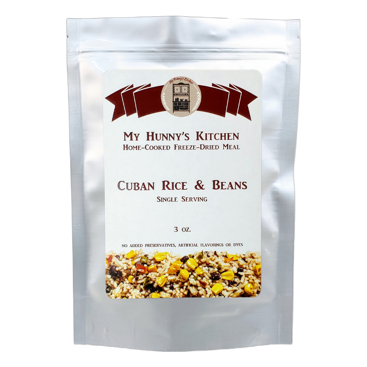 Cuban Rice and Beans Freeze Dried Meal packaging front view