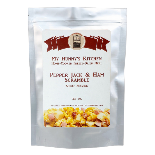 Pepper Jack Ham Scramble Freeze Dried Meal packaging front view