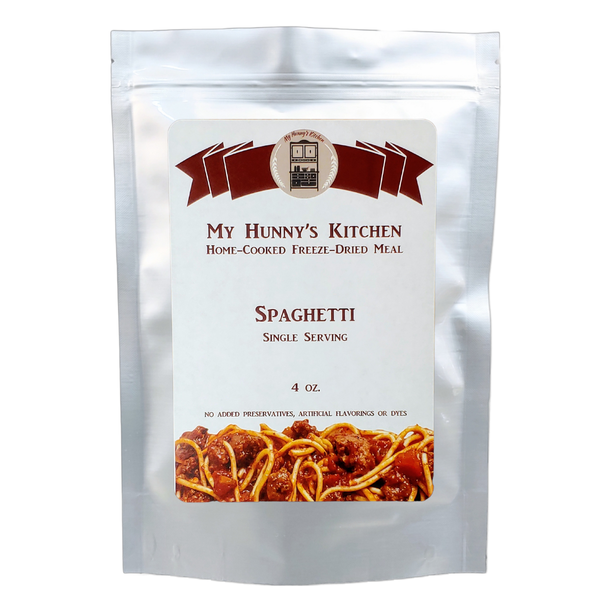 Spaghetti Freeze Dried Meal packaging front view