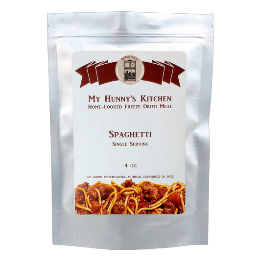 Spaghetti Freeze Dried Meal packaging front view