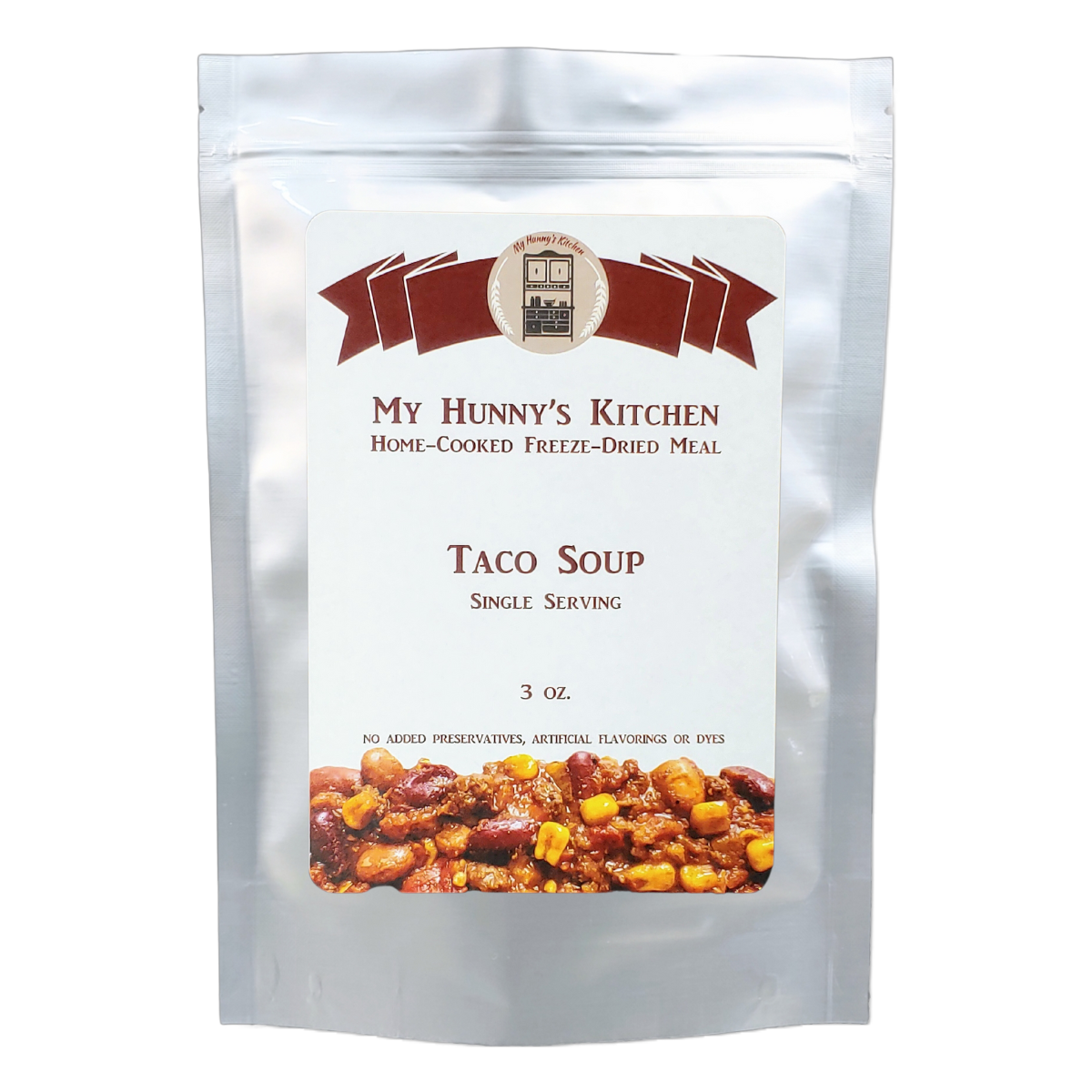 Taco Soup Freeze Dried Meal packaging front view