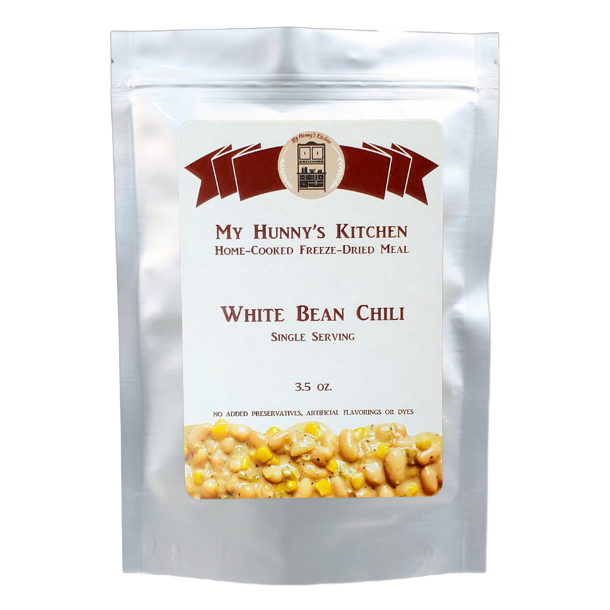 White Bean Chili Freeze Dried Meal packaging front view