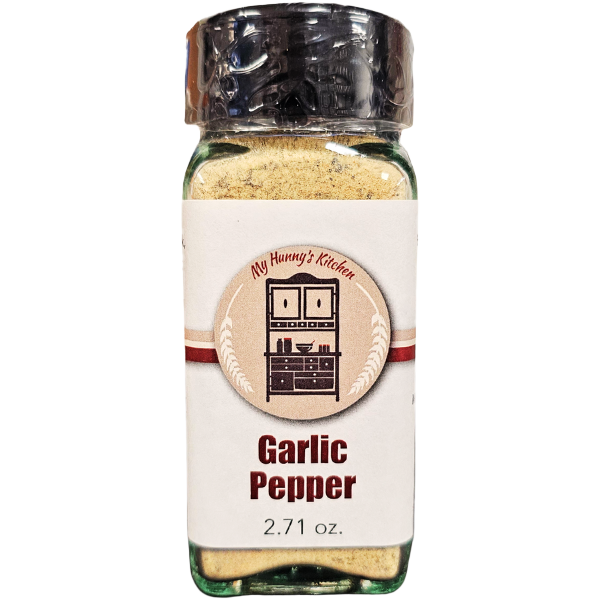 Garlic Pepper Spice Front view 2.71 oz